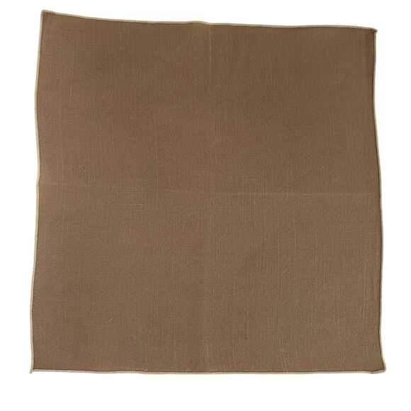 Lot of 4 Cloth Napkins Taupe 11" x 10-1/2" Solid Pattern Dining Luncheon - Picture 2 of 4